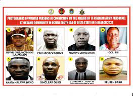 [Breaking News] Okuama killings: 8 people are listed as wanted by the Nigeria Army